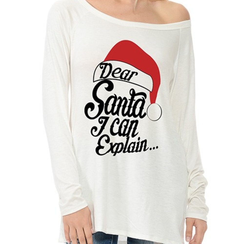 "DEAR SANTA I CAN EXPLAIN" Graphic T-Shirt - Picture 2 of 3